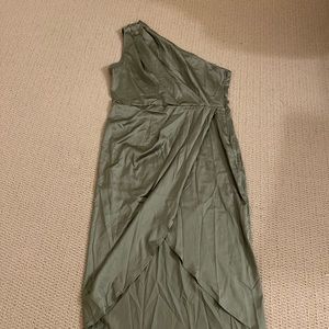NWOT ONE SHOULDER GREEN DRESS